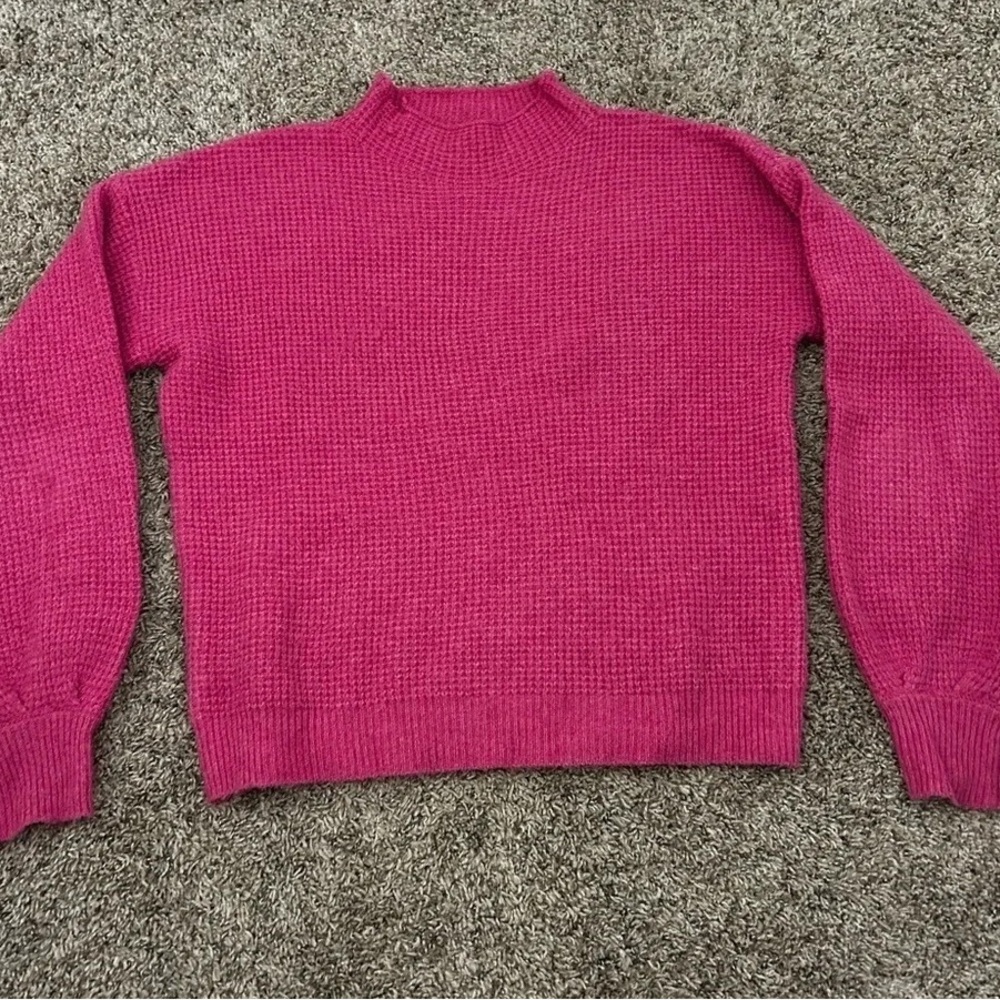 Pink Rose Fuchsia Cowl Neck Sweater